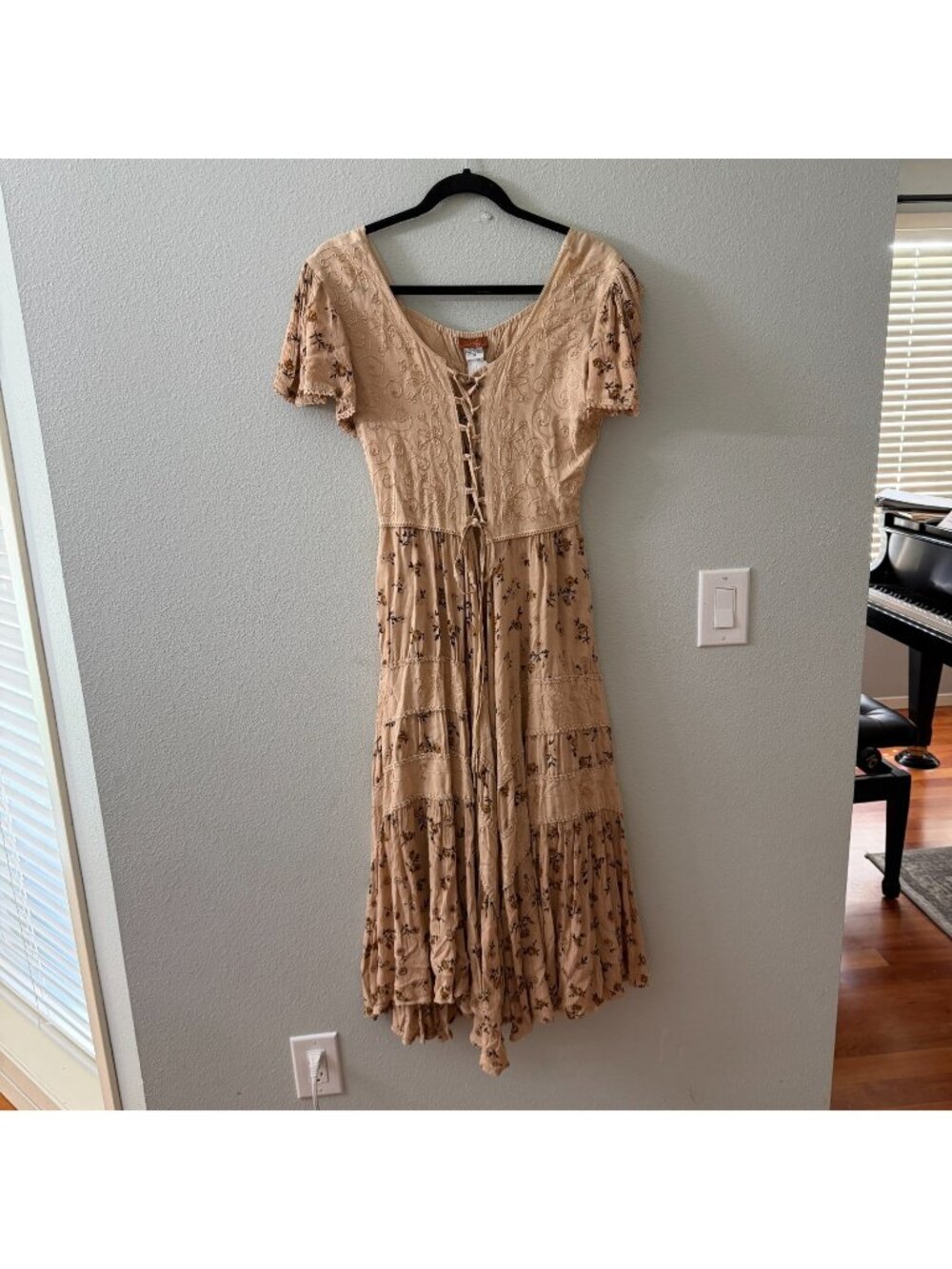 NWT Scully Midi Dress Womens MEDIUM Corset Front Western Rodeo Boho Festival